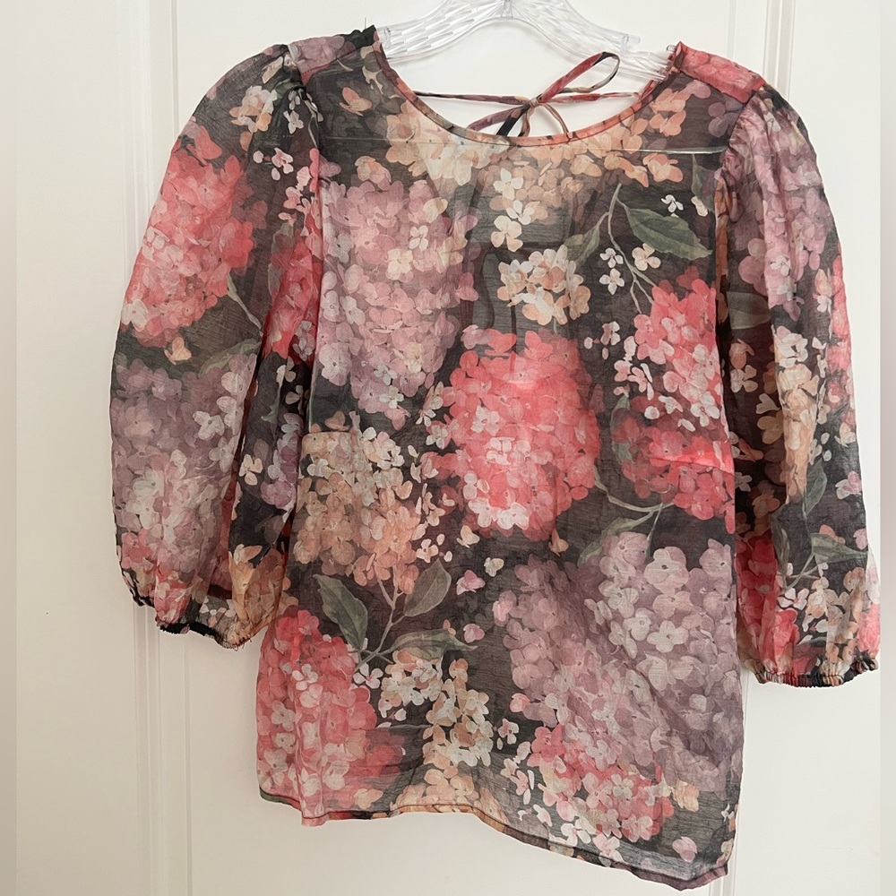 H&M Tie Back Sheer Blouse